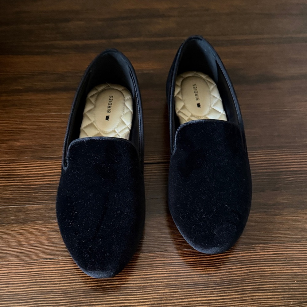 Birdies Women's Black Velvet Loafers